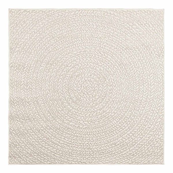 vidaXL Tappeto ZIZUR Crema 120x120 cm Aspetto Iuta Interni ed Esterni