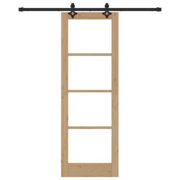 vidaXL Porta scorrevole ORKDAL Naturale e Nero 73,5 x 211 cm