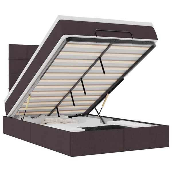 vidaXL Struttura Letto Pouf con Materasso 80x200 cm in Tessuto