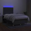 vidaXL Letto a Molle Materasso e LED Grigio Scuro 120x190cm in Tessuto