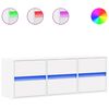vidaXL Mobile TV a Parete con Luci LED Bianco 130x31x45 cm