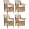vidaXL Sedia da esterno 4 pz Beige e Crema polyrattan
