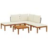 vidaXL 6 pz Legno massiccio di acacia e corda Naturale