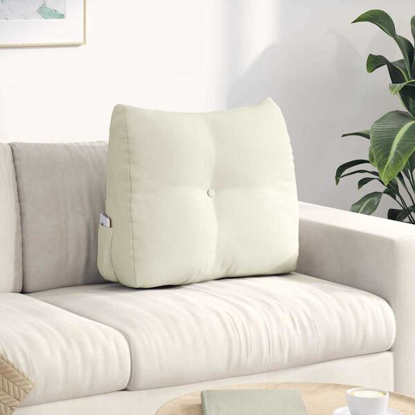 vidaXL Cuscino per Schiena Crema 60 x 24 x 50 cm Velluto