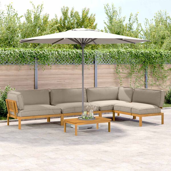 vidaXL Set di divani con cuscino 5 pcs Talpa Legno di Acacia Massello