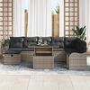 vidaXL Set Divano da Giardino con cuscino 9 pcs Grigio Poly Rattan