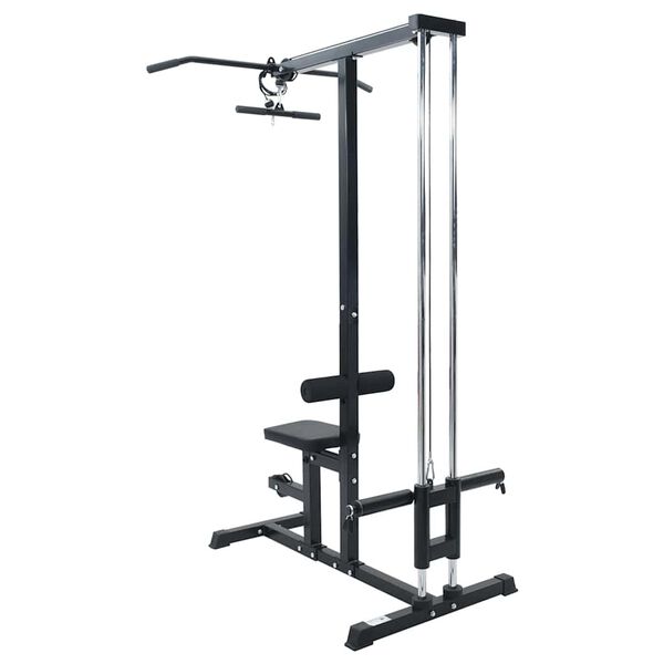 vidaXL Lat machine Nero 110 x 70 x 187 cm Acciaio verniciato a polvere