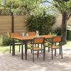 vidaXL Set da Pranzo per Giardino 5 pcs Nero e marrone