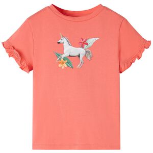 vidaXL Maglietta da Bambina a Maniche Corte Corallo 104