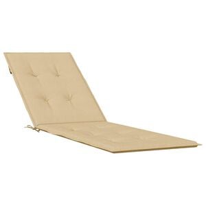 vidaXL Cuscino per Sdraio Beige M&eacute;lange (75+105) x 50 x 4cm in Tessuto