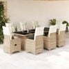 vidaXL Set da Bistr&ograve; da Giardino 9 pz con Cuscini Beige in Polyrattan