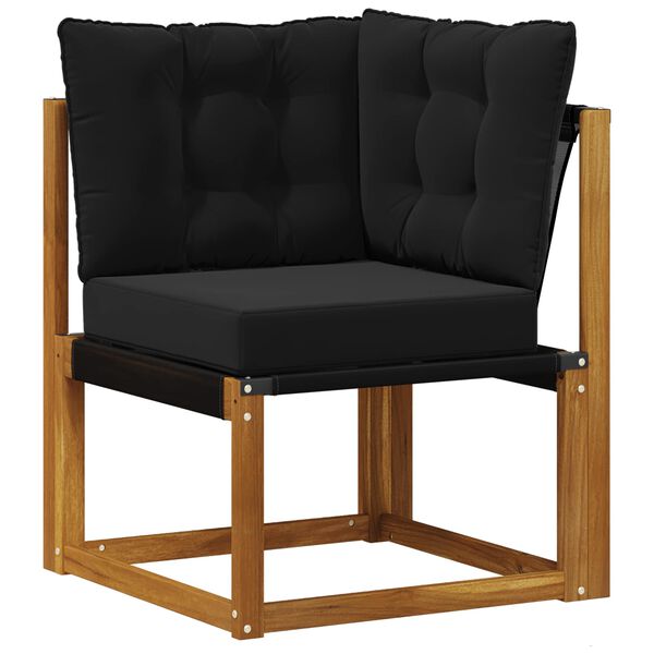 vidaXL Set di divani da esterno con cuscino 8 pcs Naturale e Nero