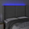 vidaXL Testiera a LED Grigio 147x16x118/128cm in Similpelle