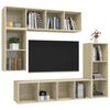 vidaXL Set di Mobili Porta TV 4 pz Rovere Sonoma in Legno Multistrato