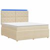 vidaXL Letto Box Spring LED con Materasso Crema 160 x 200 cm Tessuto