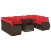 vidaXL Set Divani da Giardino 10 pz con Cuscini Marrone in Polyrattan