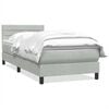 vidaXL Giroletto a Molle con Materasso Grigio Chiaro 80x210 cm Velluto