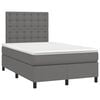 vidaXL Giroletto a Molle con Materasso Grigio 120x190 cm in Similpelle