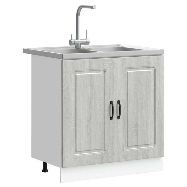 vidaXL Mobile da cucina Kalmar Grigio Sonoma 80 x 46 x 81,5 cm