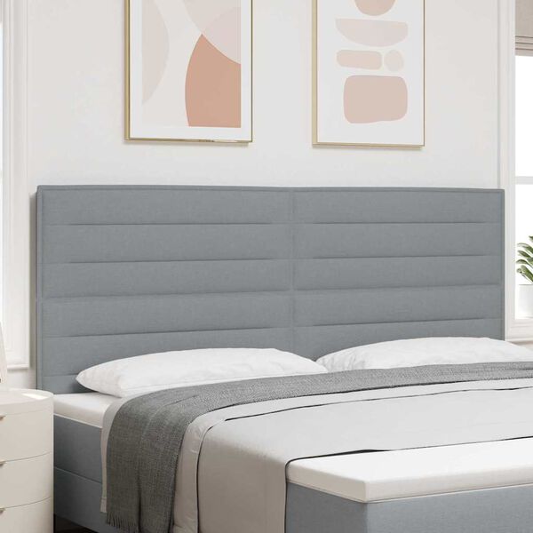 vidaXL Testiera Grigio chiaro 200 cm Tessuto