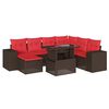 vidaXL Set Divani da Giardino 8 pz con Cuscini Marrone in Polyrattan