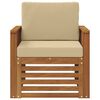 vidaXL Set di divani da esterno con cuscino Naturale 71 x 63 x 73 cm
