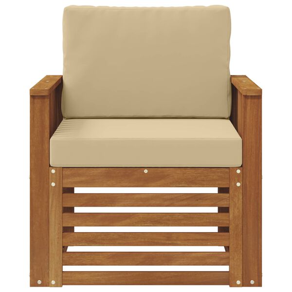 vidaXL Set di divani da esterno con cuscino Naturale 71 x 63 x 73 cm