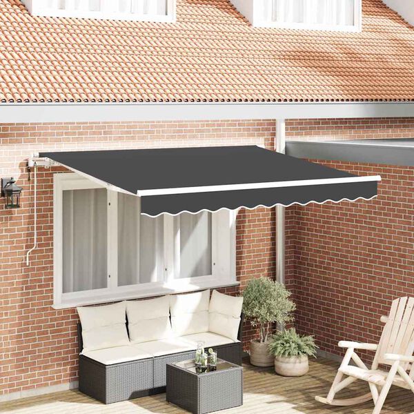 vidaXL Tenda Retrattile Antracite 250 x 200 cm Poliestere e Alluminio