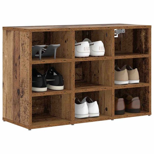 vidaXL Mobile per scarpe Legno vecchio 77,5 x 30 x 51 cm