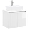 vidaXL Set di mobili per il bagno Bianco Lucido Legno ingegnerizzato
