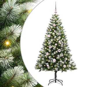 vidaXL Albero di Natale artificiale a cerniera con neve fioccata