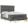 vidaXL Letto a molle con testiera Grigio scuro 200 x 160 cm Tessuto