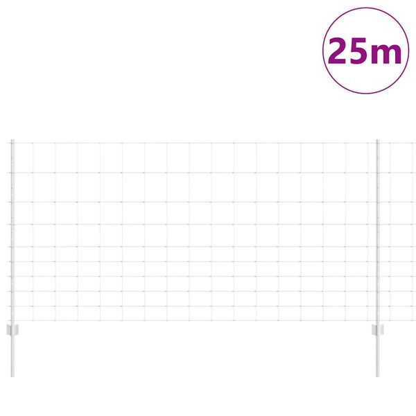 vidaXL Recinzione con Posto Argento 1,2 x 25 m Acciaio