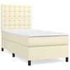 vidaXL Giroletto a Molle con Materasso Crema 80x200 cm in Similpelle