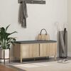 vidaXL Panca per ingresso con cuscino Rovere Sonoma 60 x 38 x 46 cm