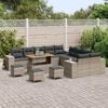 vidaXL Set Divano da Giardino con cuscino 14 pcs Grigio polyrattan