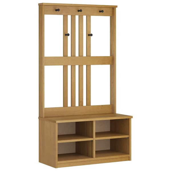vidaXL Albero da Ingresso SANDNES 87x40x159,5 cm in Legno di Pino