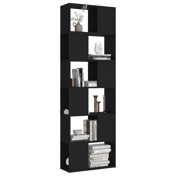 vidaXL Libreria/Divisorio Nero 60x24x186 cm in Truciolato