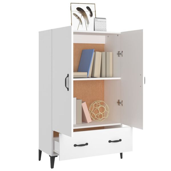 vidaXL Credenza Bianca 70x31x115 cm in Legno Ingegnerizzato