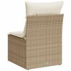 vidaXL Sedia Giardino Senza Braccioli con Cuscini Beige in Polyrattan