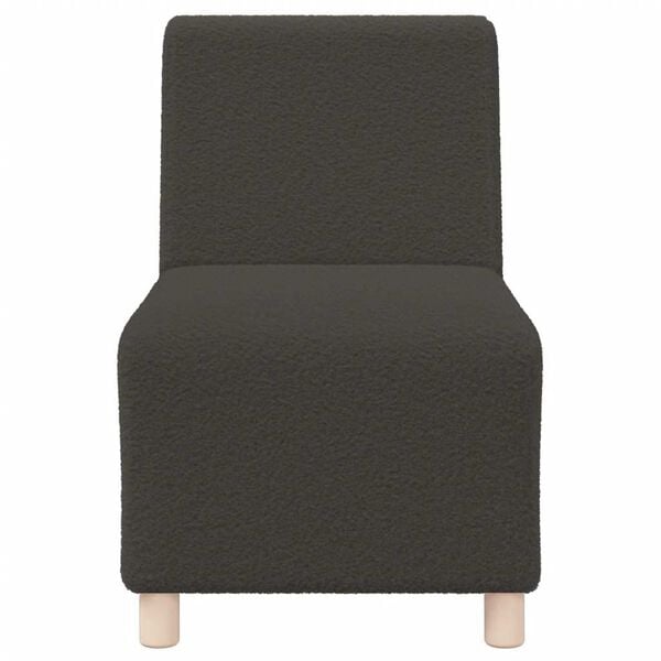 vidaXL Divano componibile senza braccioli grigio scuro 55 cm tessuto effetto lana riccio