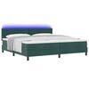 vidaXL Letto a Sorgente LED Verde Scuro 200 x 200 cm Velluto
