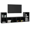 vidaXL Set Mobili TV 3 pz Grigio Lucido in Legno Multistrato