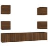 vidaXL Set Mobili Porta TV 7 pz Rovere Marrone in Legno Multistrato