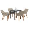 vidaXL Set da pranzo Grigio chiaro Poly Rattan