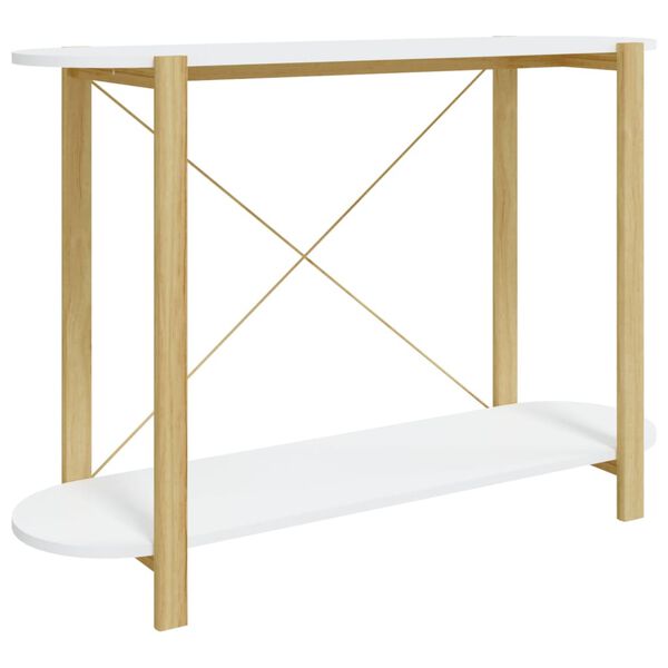 vidaXL Tavolino Consolle Bianco 110x38x75 cm in Legno Multistrato