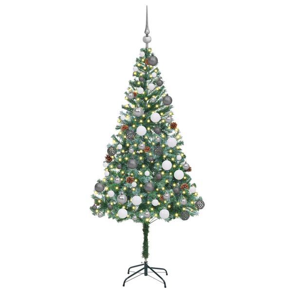 vidaXL Albero di Natale artificiale Verde 180 cm PVC e Acciaio