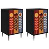 vidaXL Armadio da Notte ESSEN 2 pz Rovere Nero 36 x 33 x 61 cm