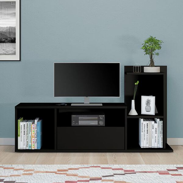 Homemania Mobile Porta TV Sumatra 120x30x30/65 cm Nero
