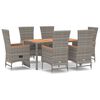 vidaXL Set da Pranzo da Giardino 7 pz con Cuscini in Polyrattan Grigio